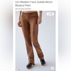 NWT UO bootcut faux suede pants 2